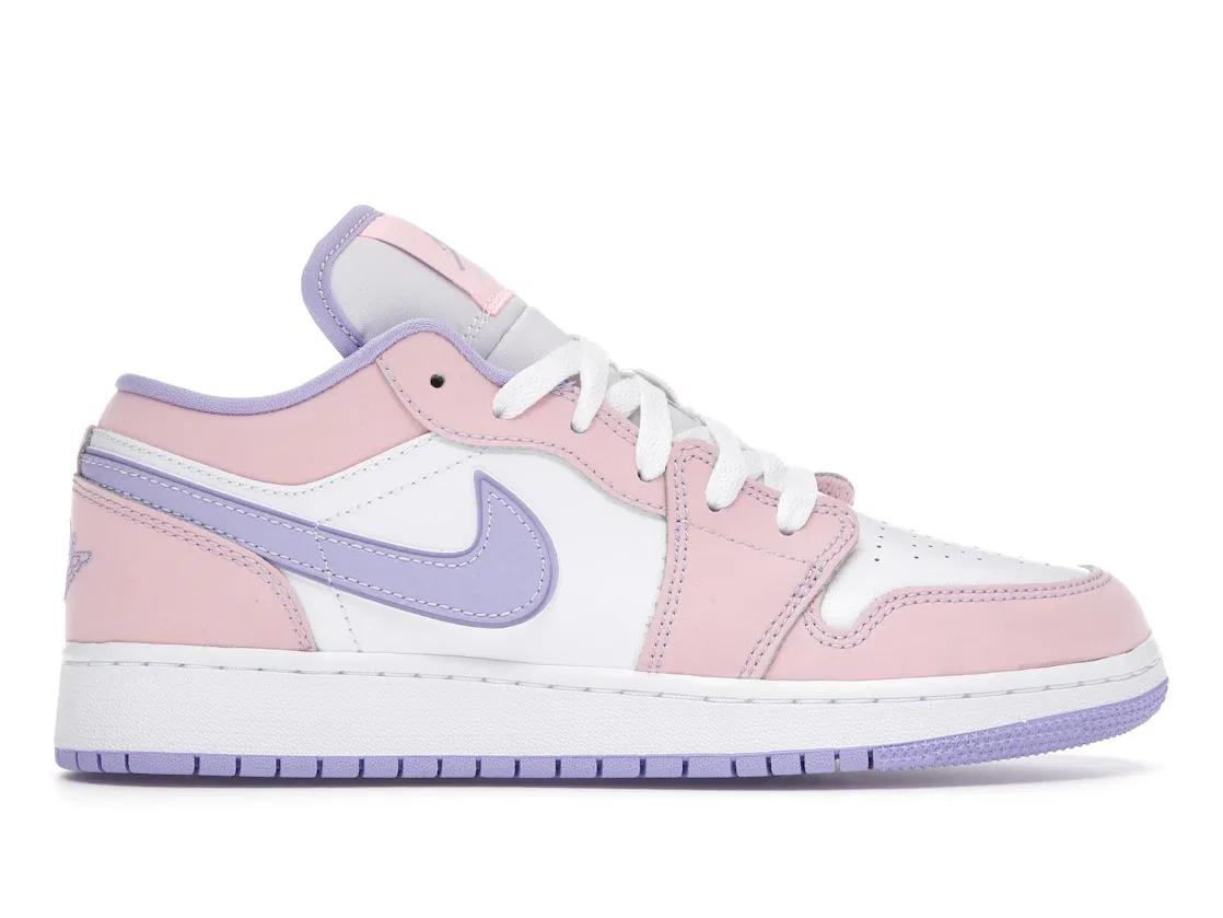 Детские кроссовки Lifestyle с брендовым дизайном Jordan 1 Low Jordan, Arctic Punch/Purple Pulse/White