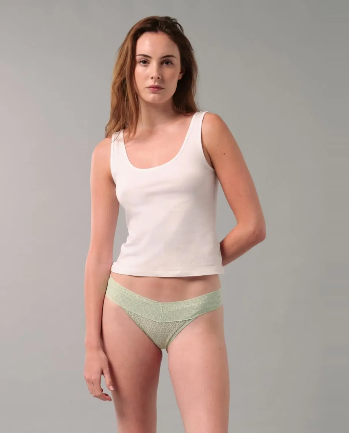 Женские трусы с заниженной талией с принтом ICON LOGO LACE Calvin Klein, Verde — фото 2
