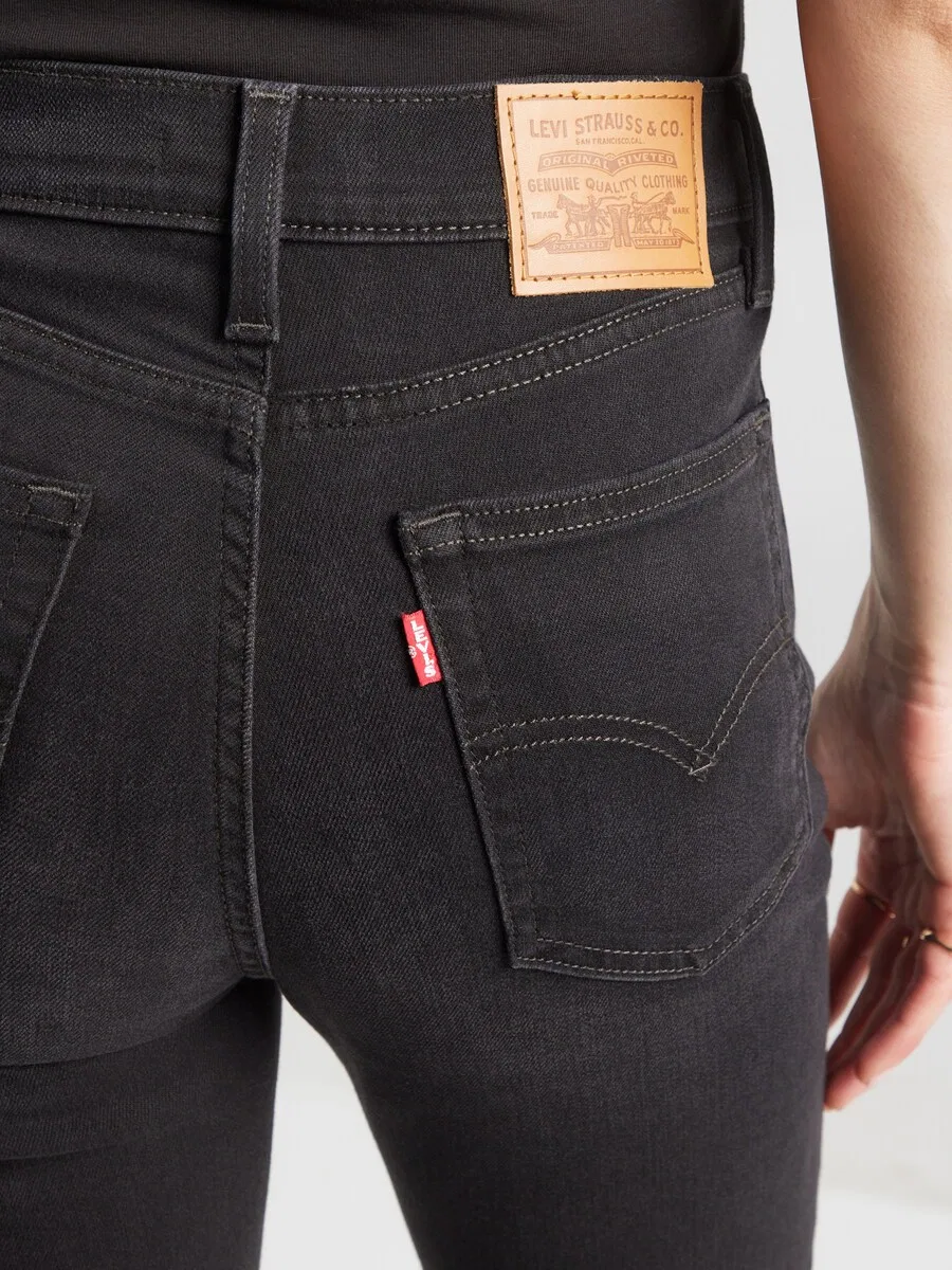 Джинсы LEVI'S Slim fit '722 HIGH RISE SLIM' из черного денима — фото 2