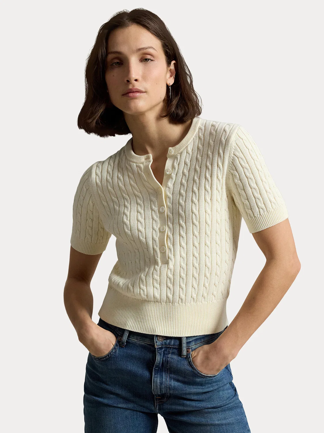 Женская блузка стандартного кроя Polo Ralph Lauren, кремовый
