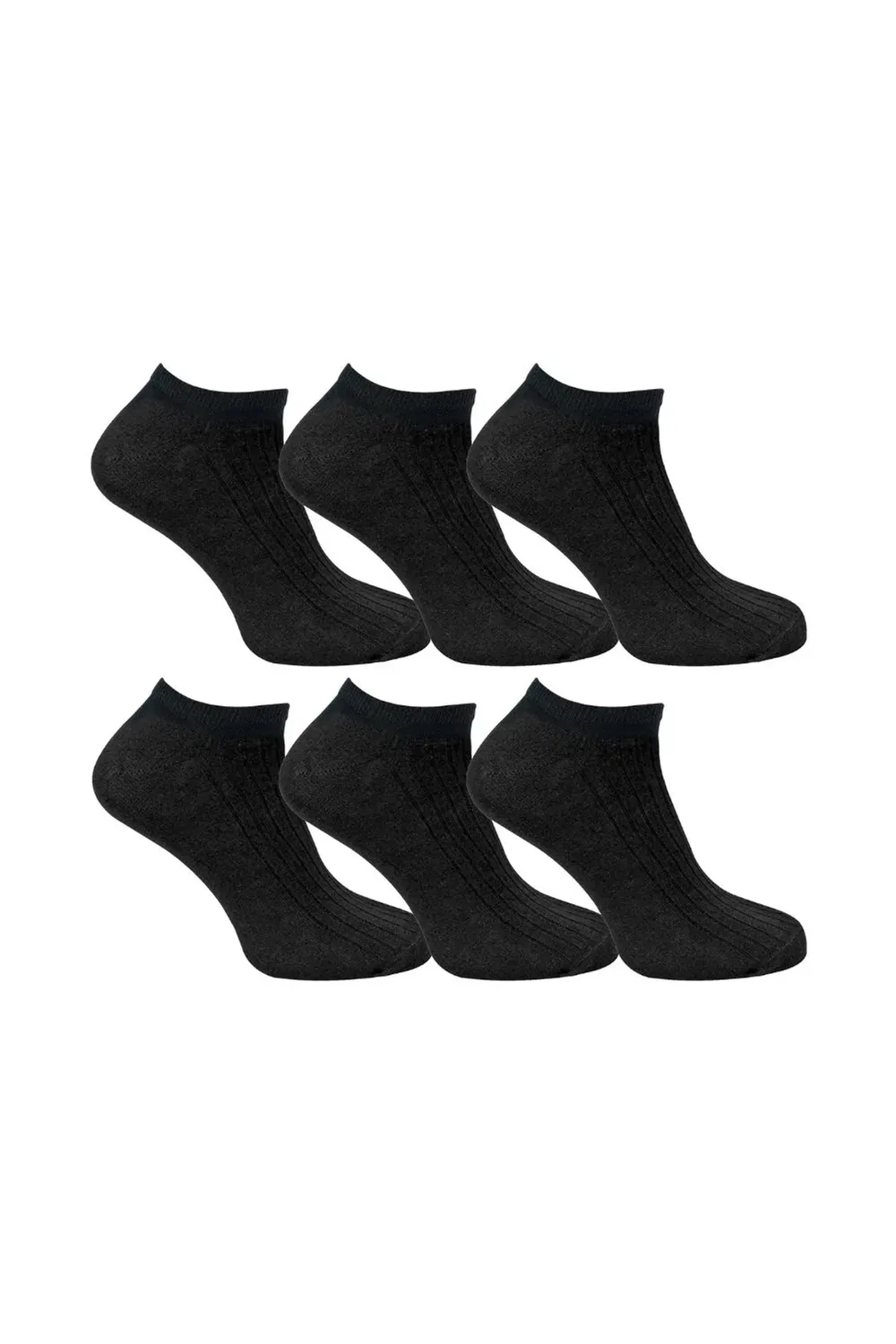 Комплект из 6 пар хлопковых низких носков Sock Snob, Black