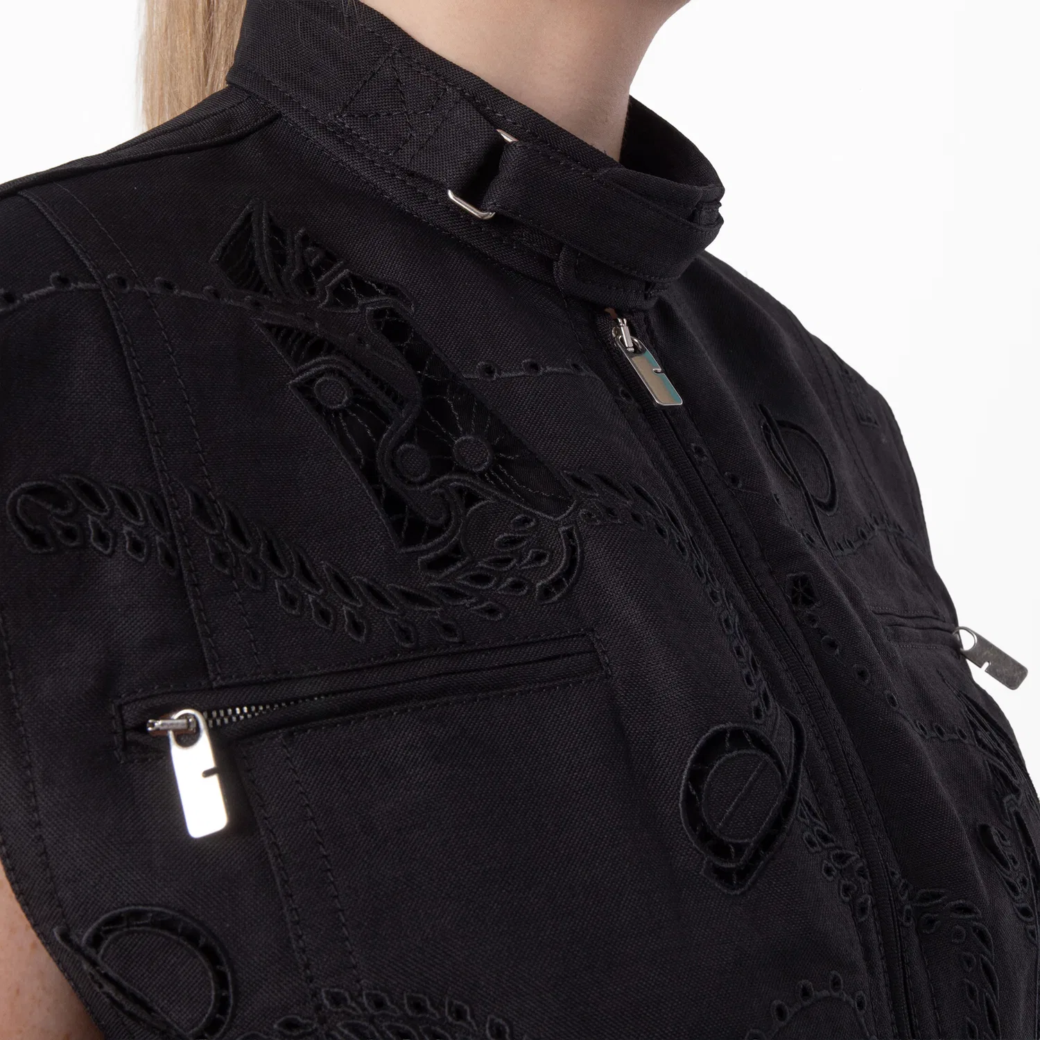 Топ без рукавов Broderie Anglaise Sleeveless Canvas Top Burberry, Black — фото 3