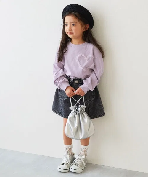 Детская футболка с длинным рукавоми тюлем devirock, Lilac — фото 3