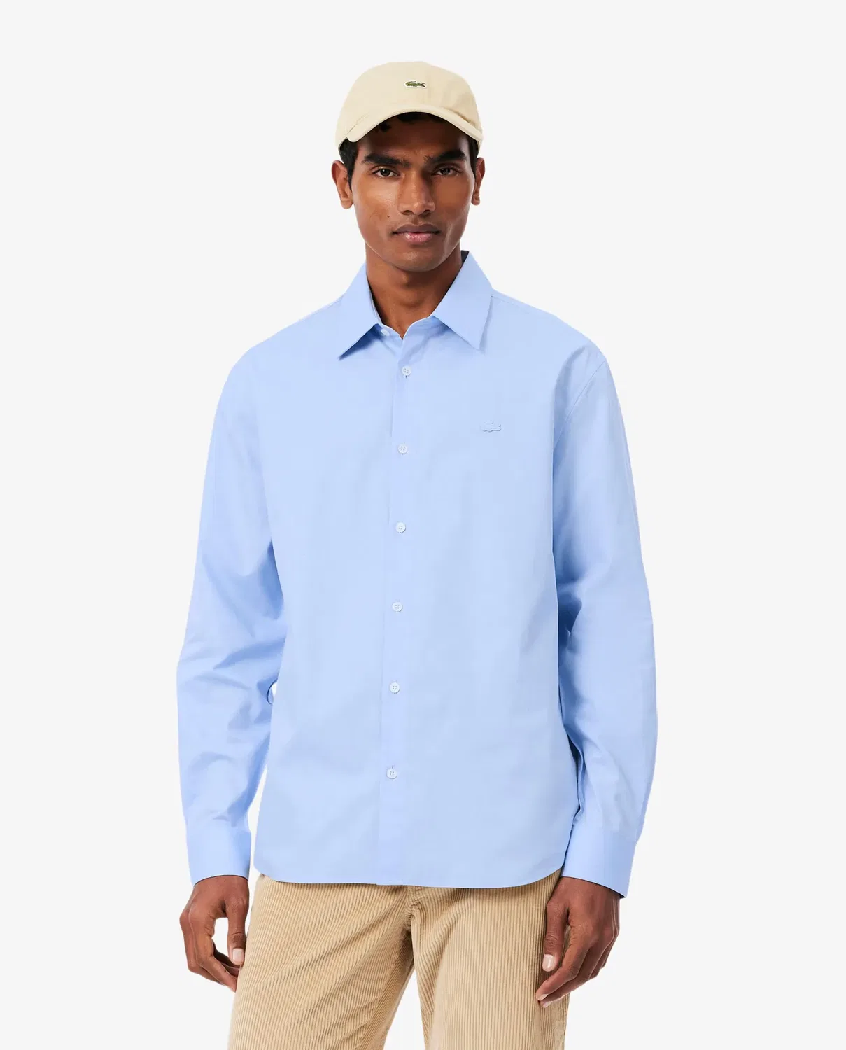 Мужская рубашка с длинным рукавом Lacoste, хлопок, Azul Claro