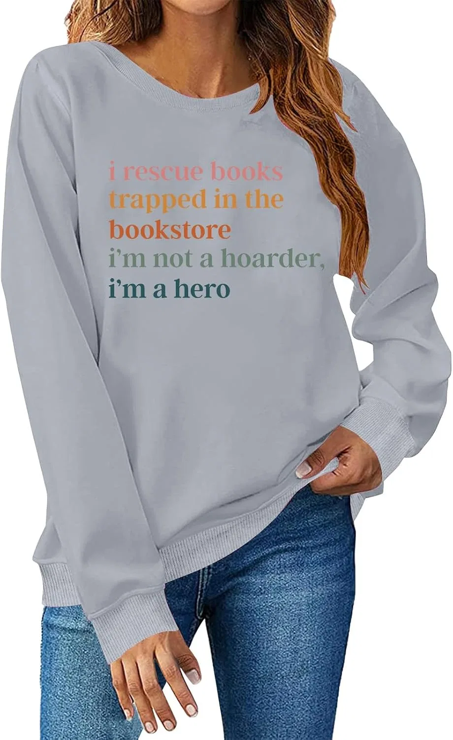 Женское худи с капюшоном и принтом, I'm Not A Hoarder I'm A Hero, серый — фото 2