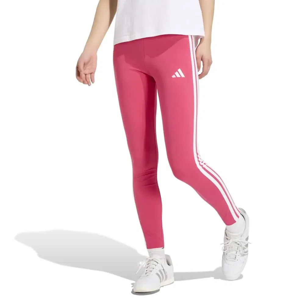 Женские леггинсы с фирменными лампасами Adidas Essentials 3 Stripes Cotton, Pink