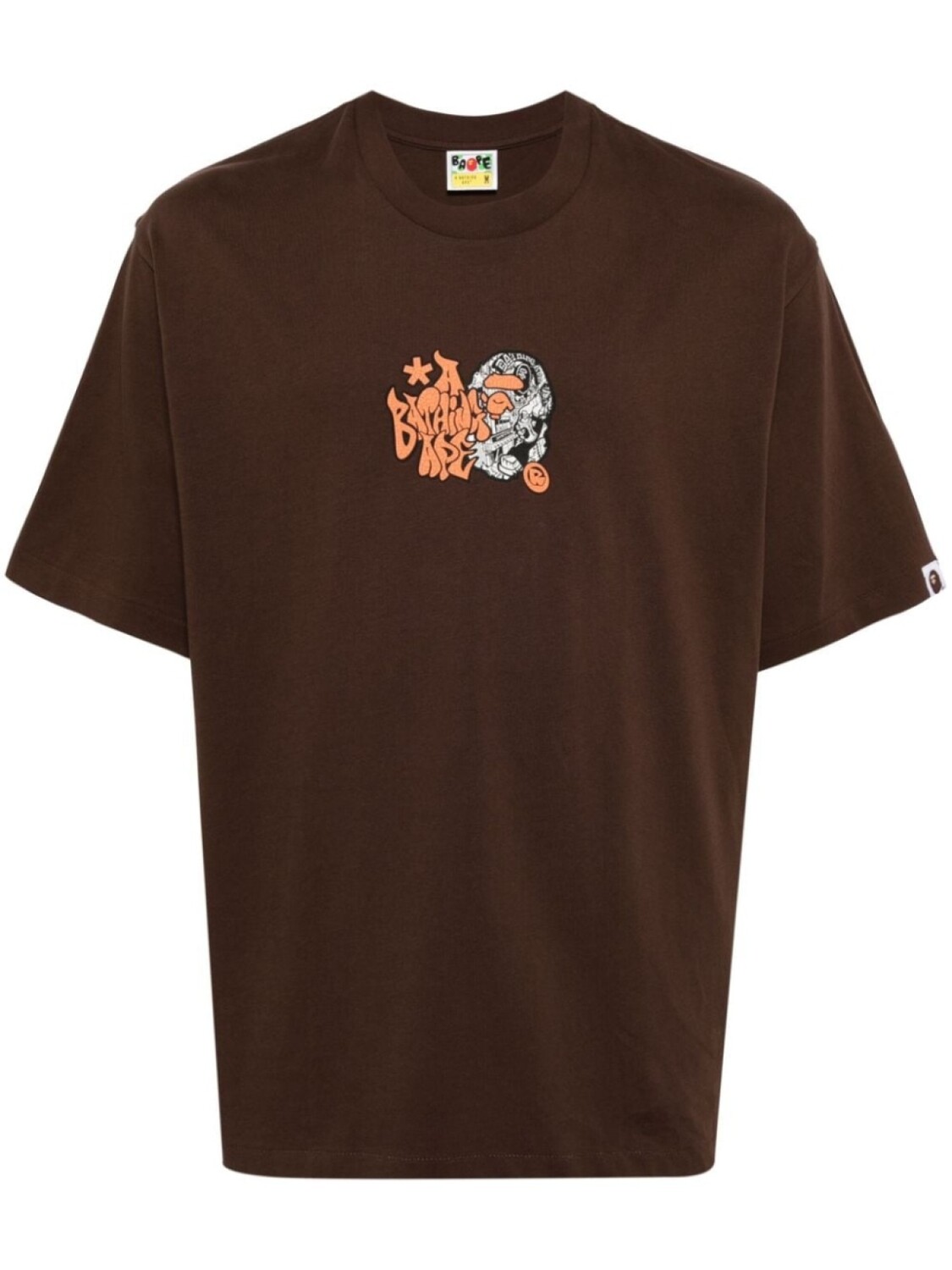 

Хлопковая футболка с логотипом A BATHING APE, коричневый
