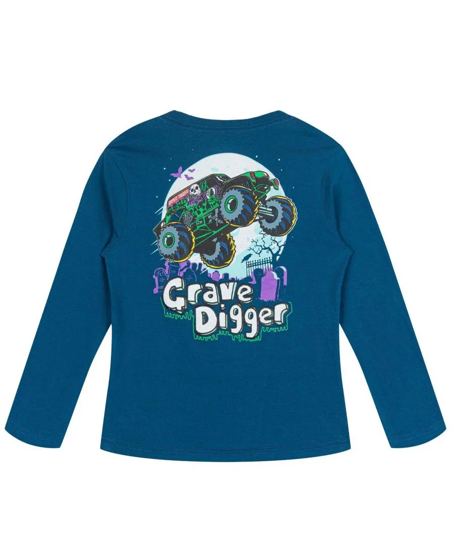 Комплект из 2 футболок с длинным рукавом Monster Jam, Sage Blue Grave Digger — фото 3