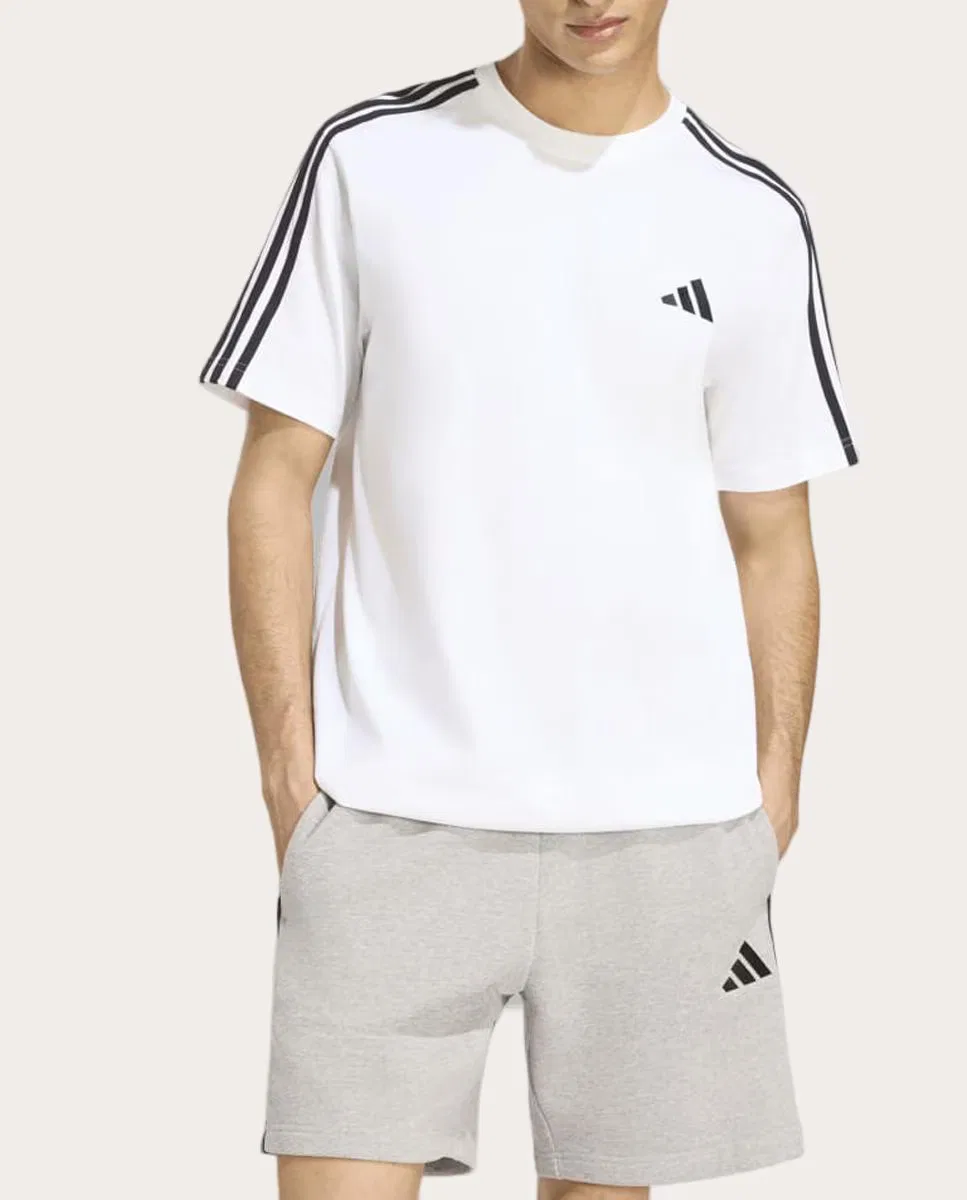 Мужская футболка, Essentials, adidas, белый черный