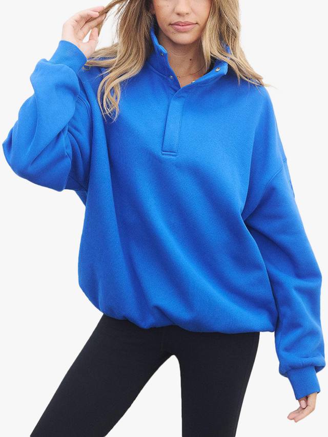 

Сьерра свитшот с хлопковым составом и пуговицами на воротнике Gym+Coffee, Azure Blue