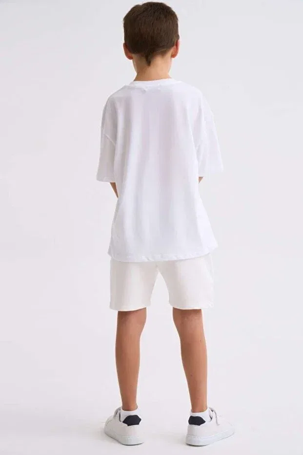 Детские шорты для мальчиков органические модель Basics Therecolor, Ecru — фото 3