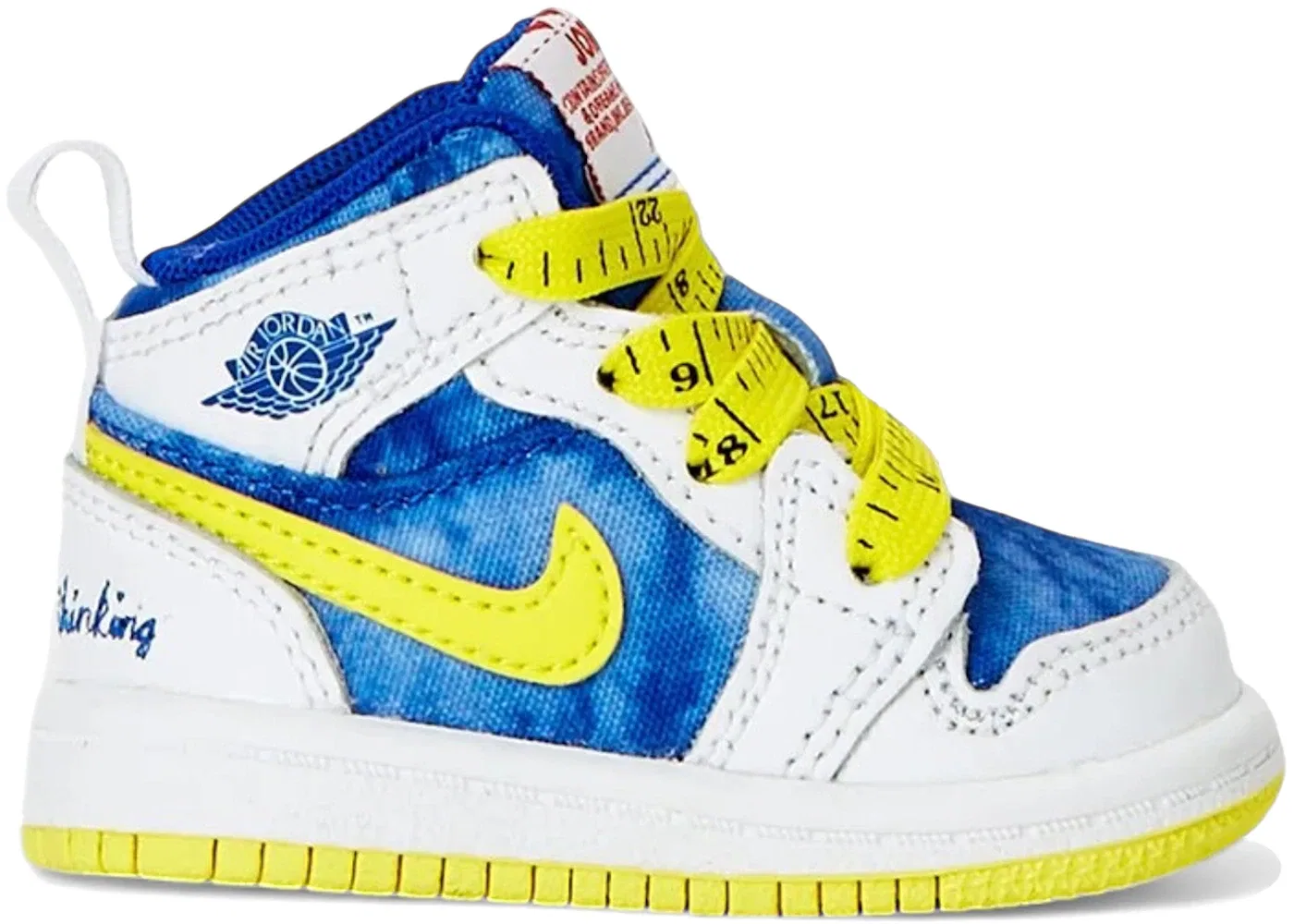 Детские кроссовки Lifestyle Jordan 1 Mid, White/Opti Yellow/Royal Tint/Racer Blue