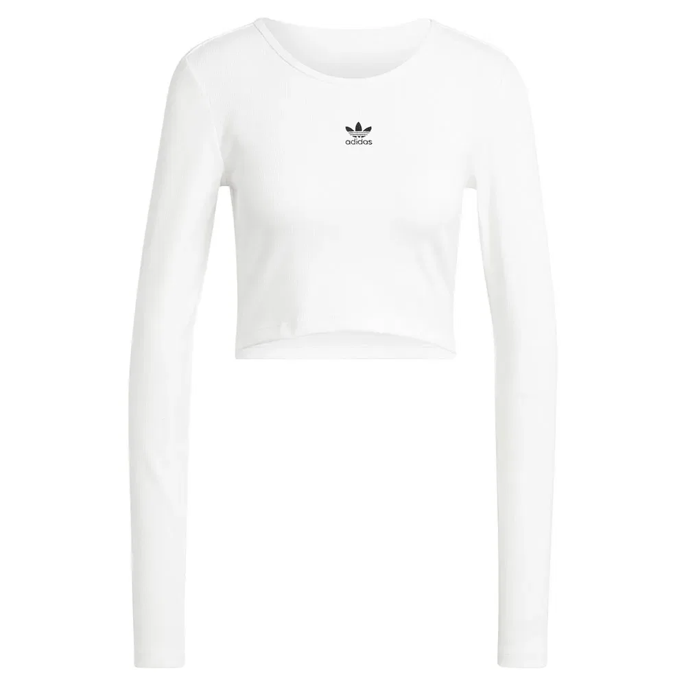 Топ с длинным рукавом ребристый Adidas Originals, белый — фото 3