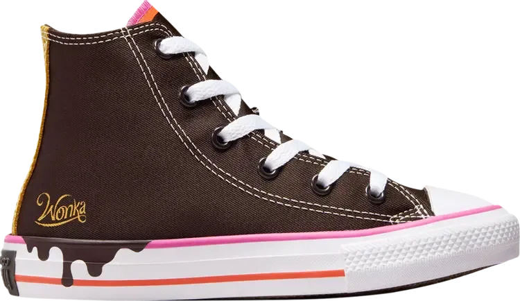 Кроссовки Willy Wonka x Chuck Taylor All Star High PS 'Chocolate Drip', коричневый