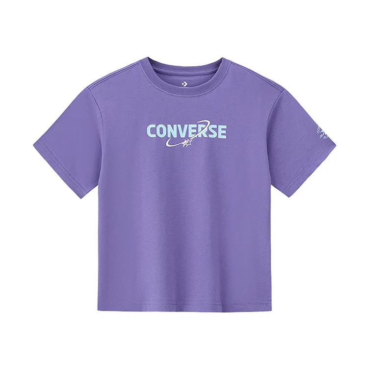 Детское футболка для мальчиков с коротким рукавом Converse, Indigo Purple