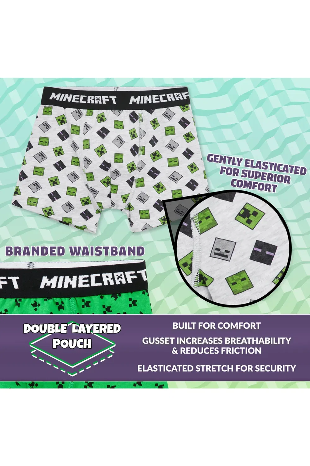 Мужские боксеры 3 Pack Minecraft, Multi — фото 4