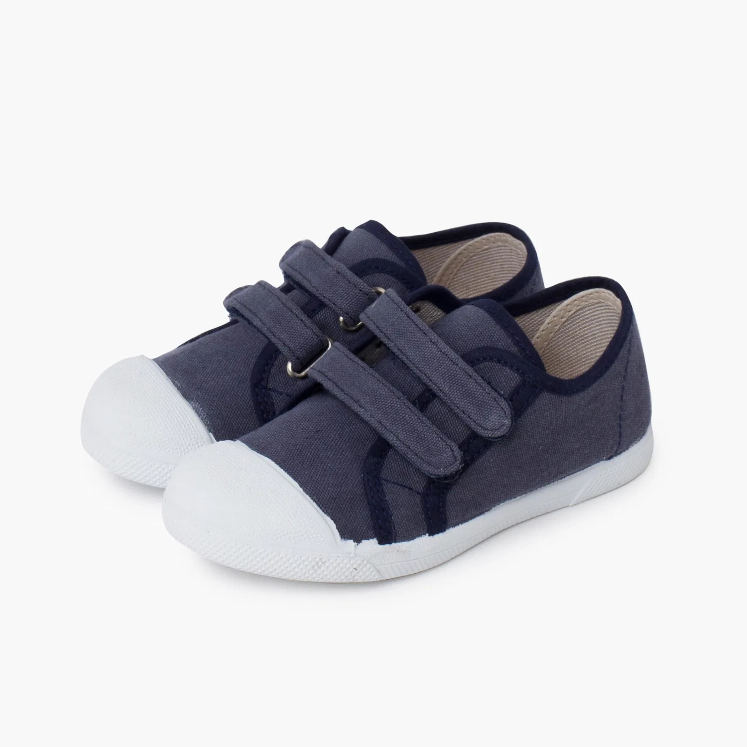 Детские кроссовки для мальчиков на липучке Pisamonas Morbide Sneakers Eco Canvas Chiusura A Strappo Pisamonas, Blue — фото 4