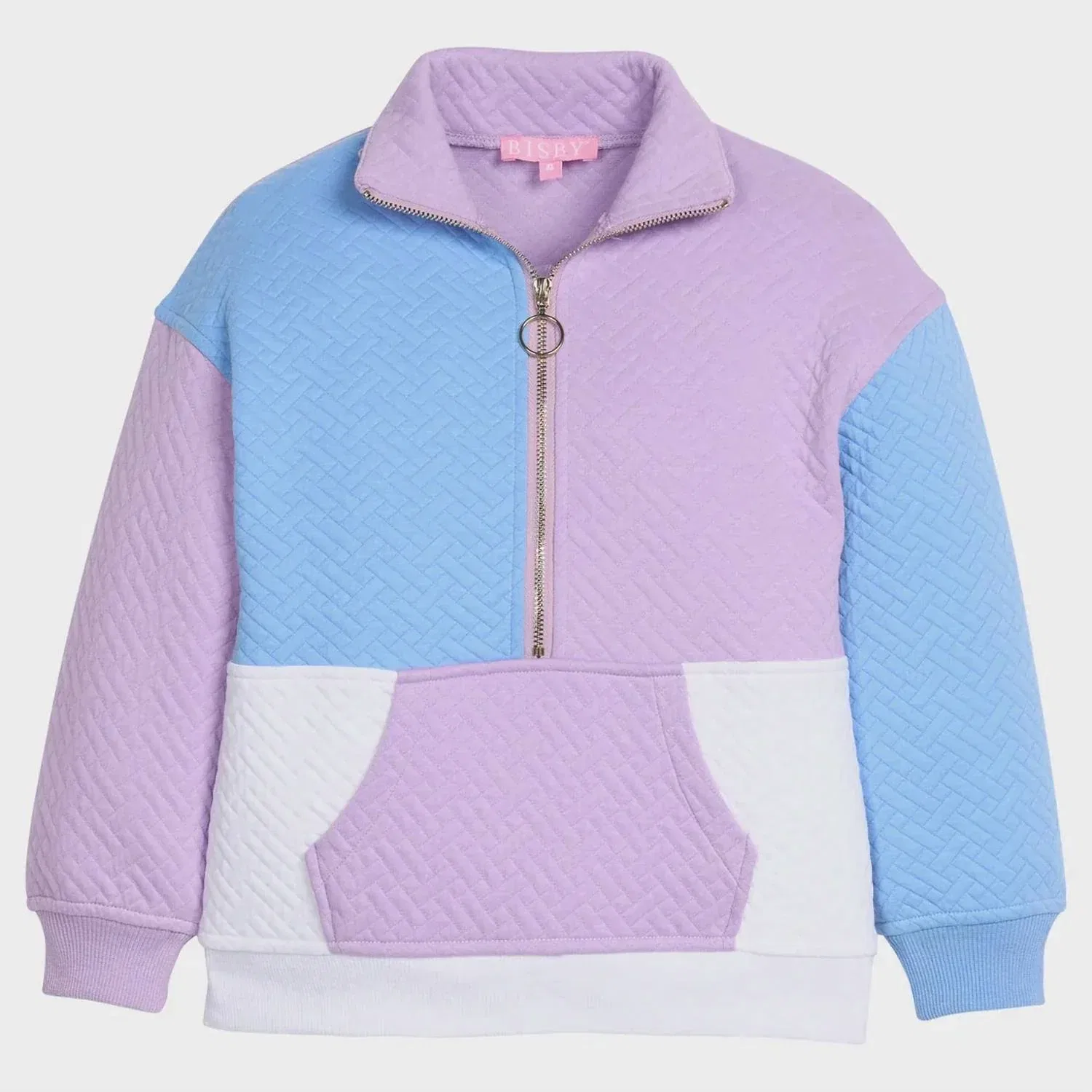 Детский свитшот с принтом Color Block Pullover Bisby, Lavender/Blue — фото 3