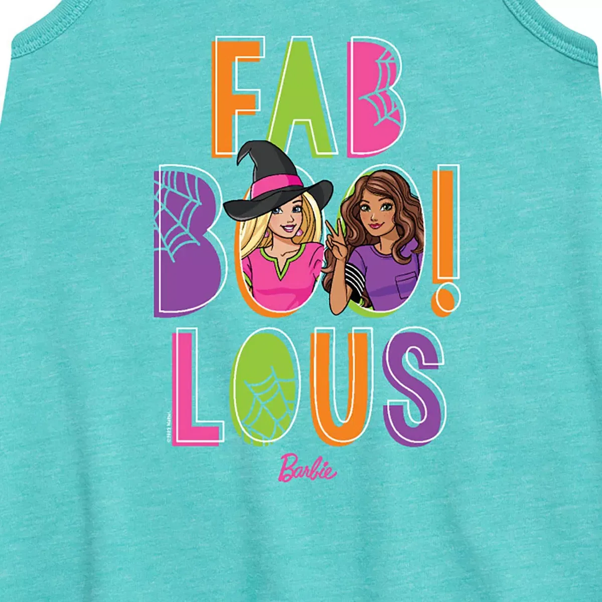 Детское платье-трапеция для девочек с принтом Barbie Faboolous, Turquoise — фото 2