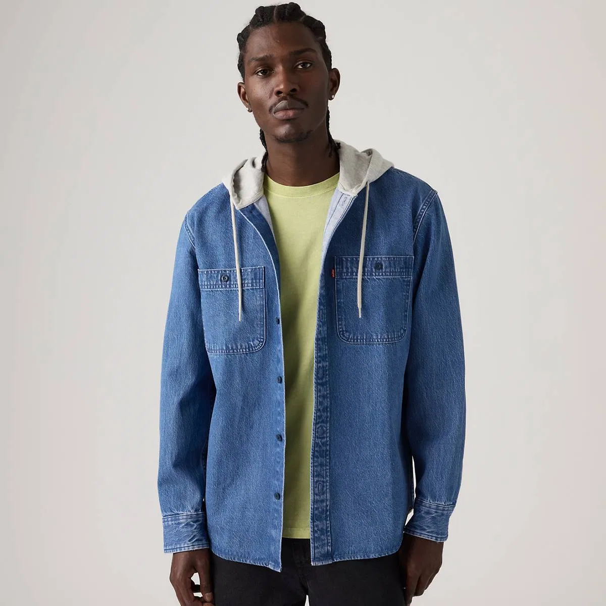Классическая повседневная джинсовая рабочая толстовка с капюшоном Levi's, Rei Mid Wash - Medium Wash