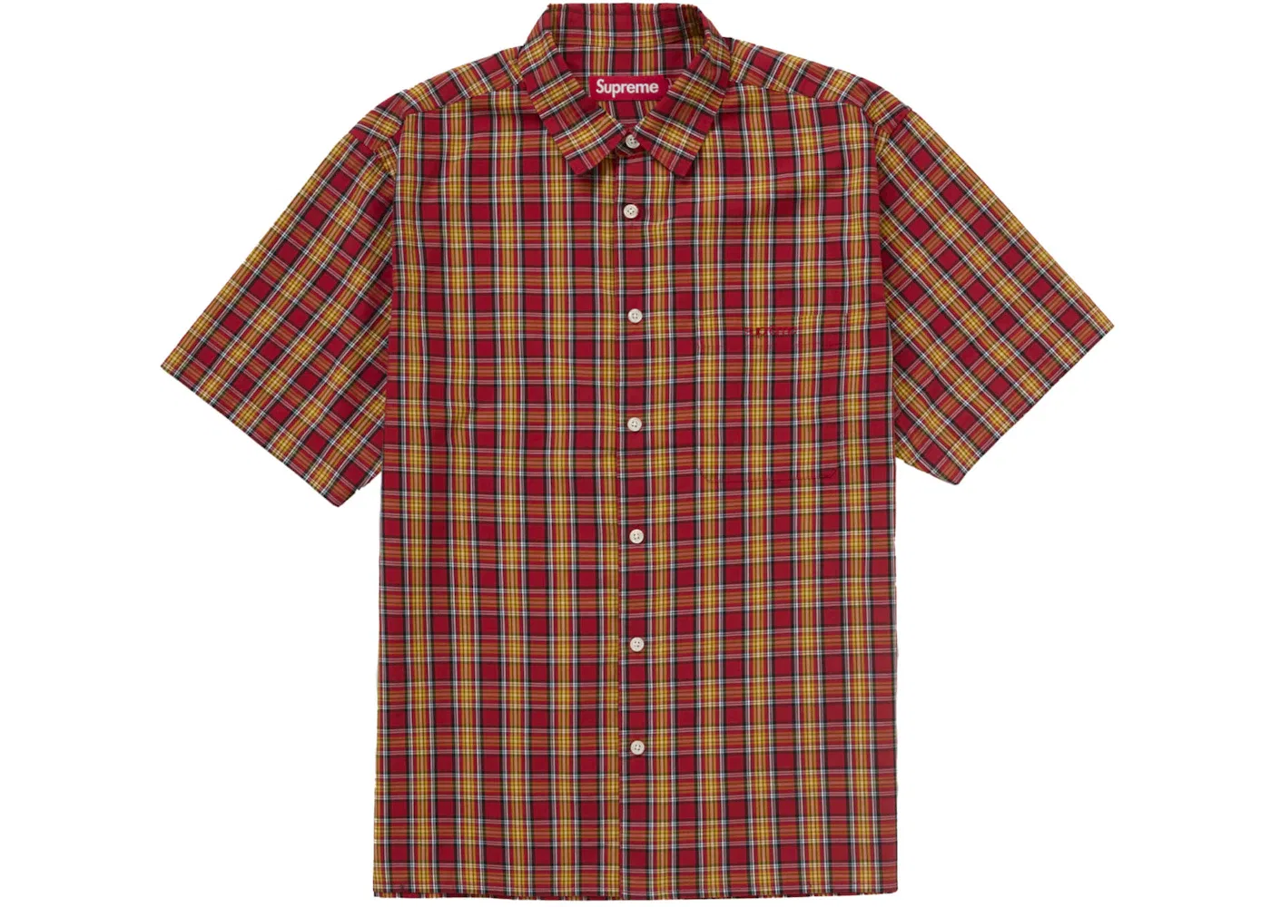 Мужская рубашка с коротким рукавом в клетку Shirt Supreme, Orange