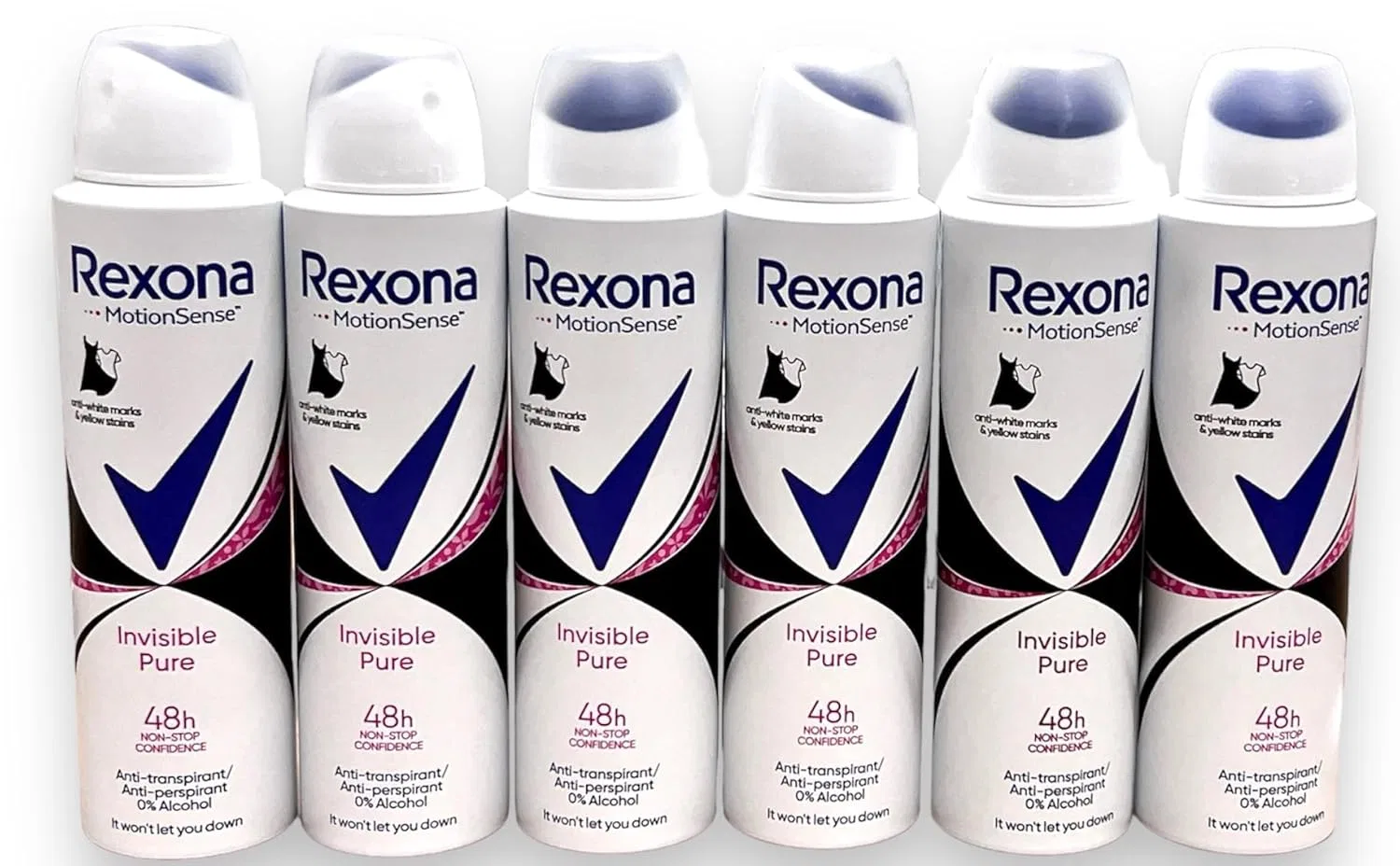Дезодорант-антиперспирант Invisible Pure Rexona, набор 6 шт, 150 мл
