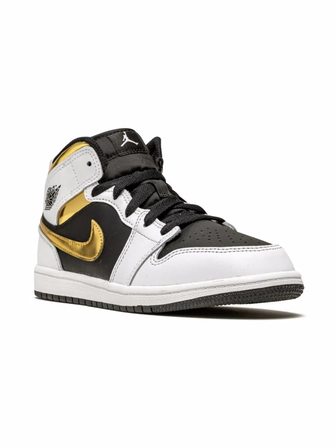 Кроссовки Jordan 1 Mid в белом и золотом