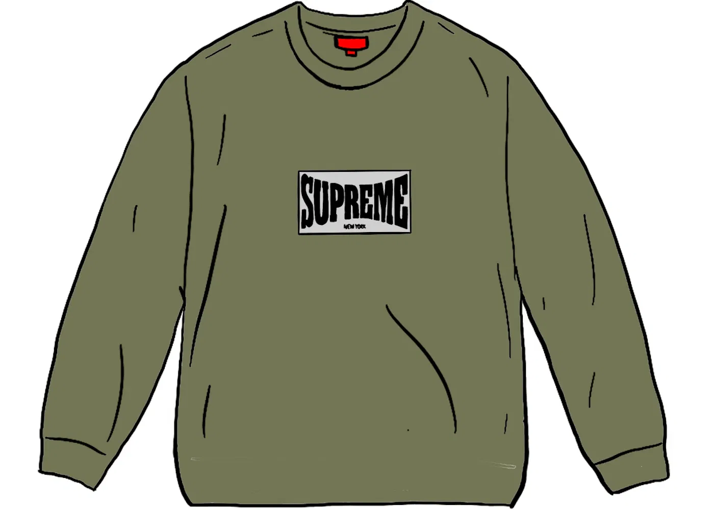 Мужская футболка с длинным рукавом Supreme L/S Top, Olive