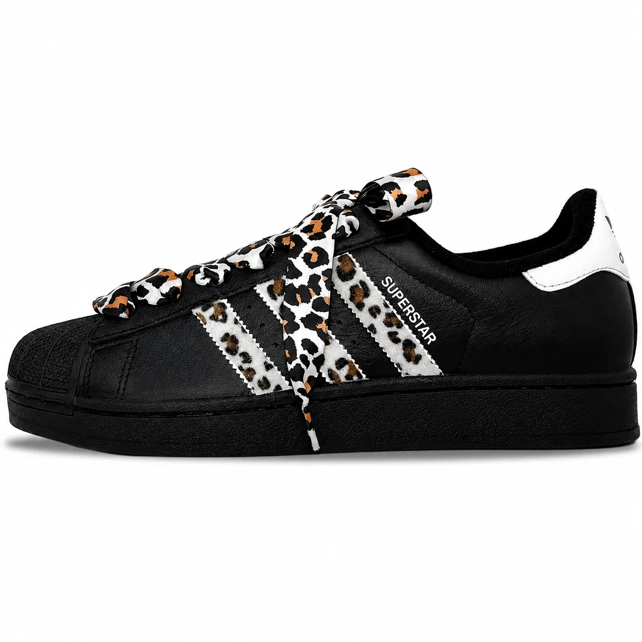 Детские кроссовки для скейтбординга с леопардовым принтом Superstar 2 Adidas Originals, Black