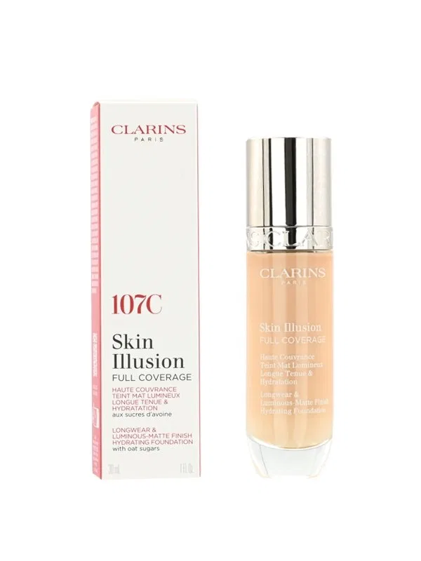 Тональный крем Clarins Skin Illusion Full Coverage Hydrating Foundation, 30 мл, 107C