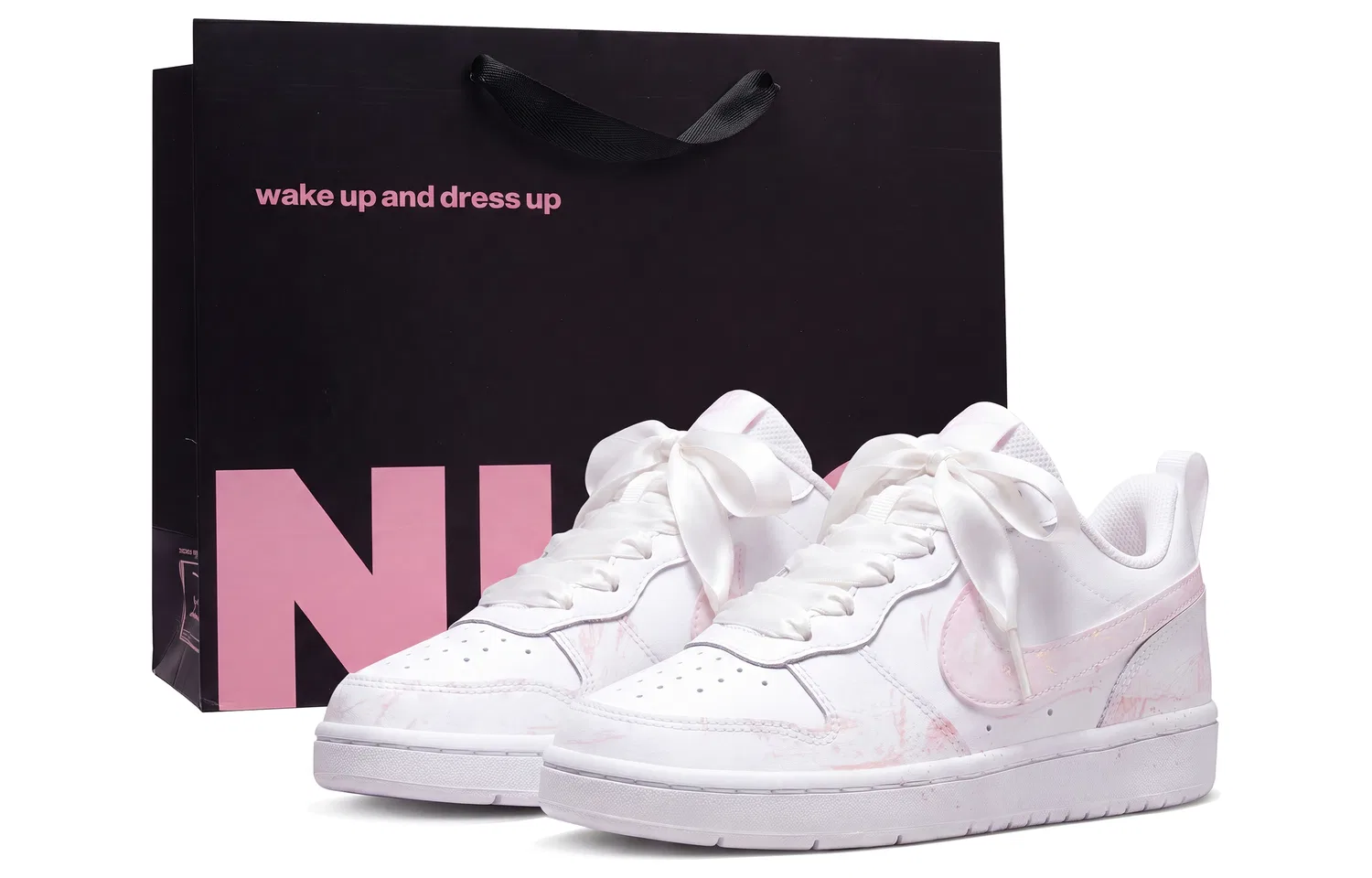 Детские кеды для скейтбординга с принтом Sweetheart Pink-Black Pink Shopping Bag Nike