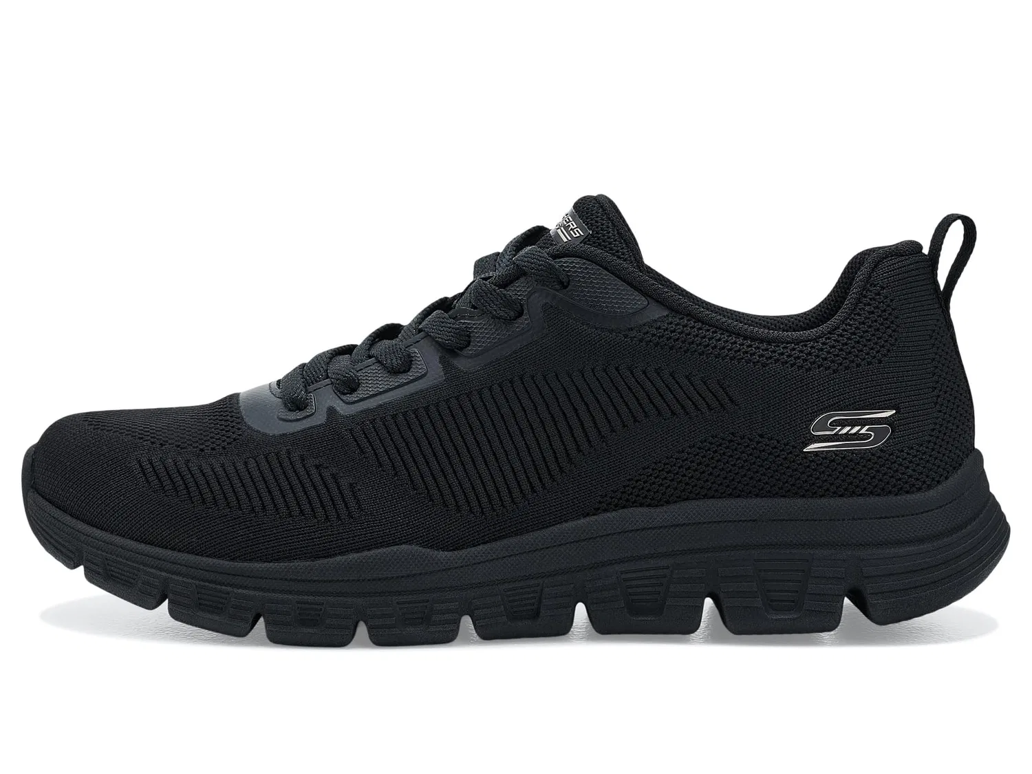 Детские кроссовки для девочек Skechers Bobs B Lite, Black Knit — фото 4
