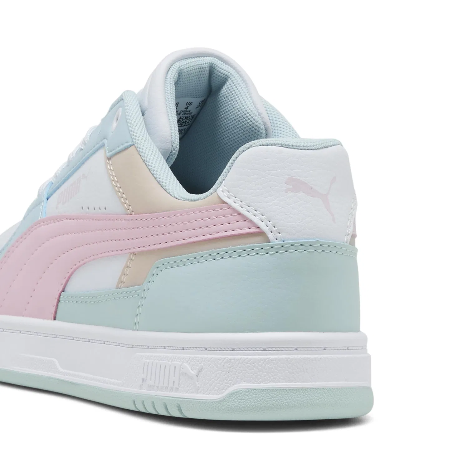 Детские кроссовки для мальчиков с принтом PUMA Caven 2.0 Jr PUMA, Aqua Glow Powder Pink White Blue — фото 2