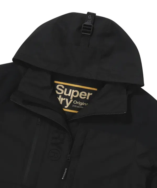 Куртка ветрозащитная Signature Windcheater, Superdry, черный — фото 4