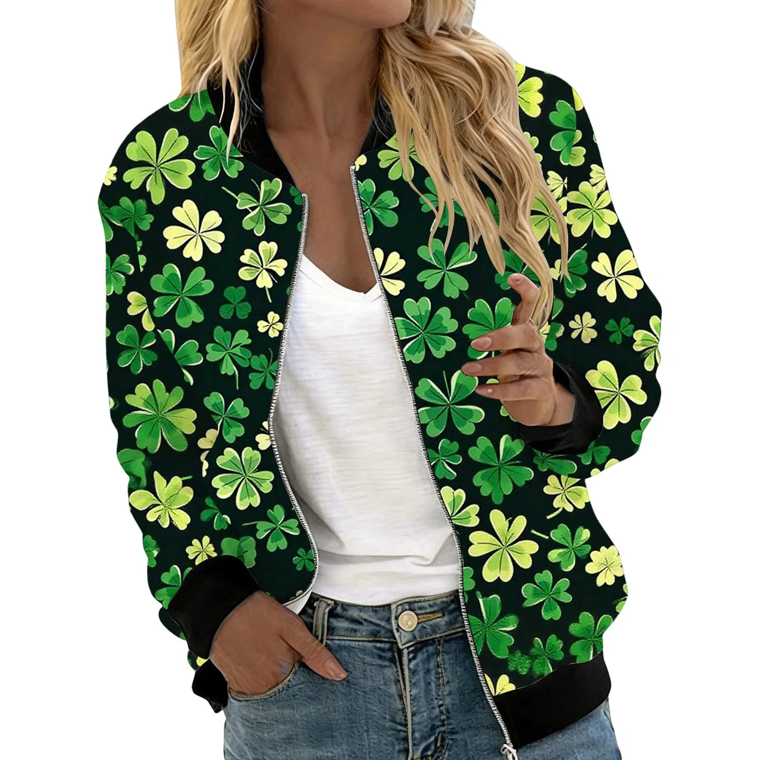 Женский кардиган с принтом Casual, Verde