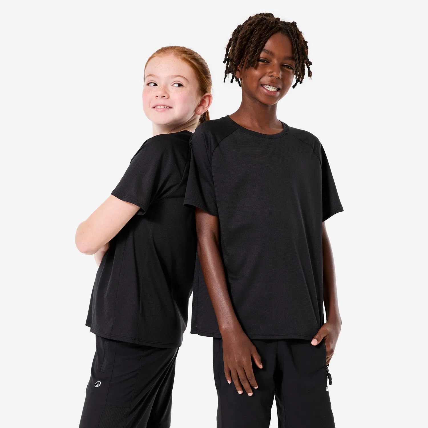 Детская синтетическая футболка Decathlon, Rauchschwarz