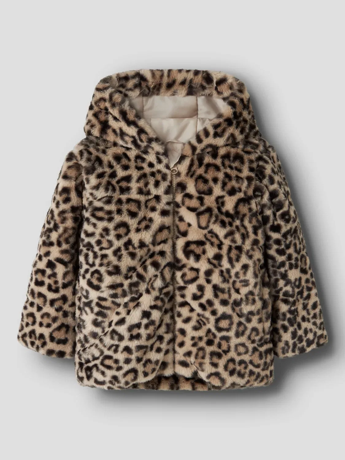 Куртка с капюшоном с леопардовым принтом NMFMILA JACKET W HOOD Name It, коричневый — фото 3