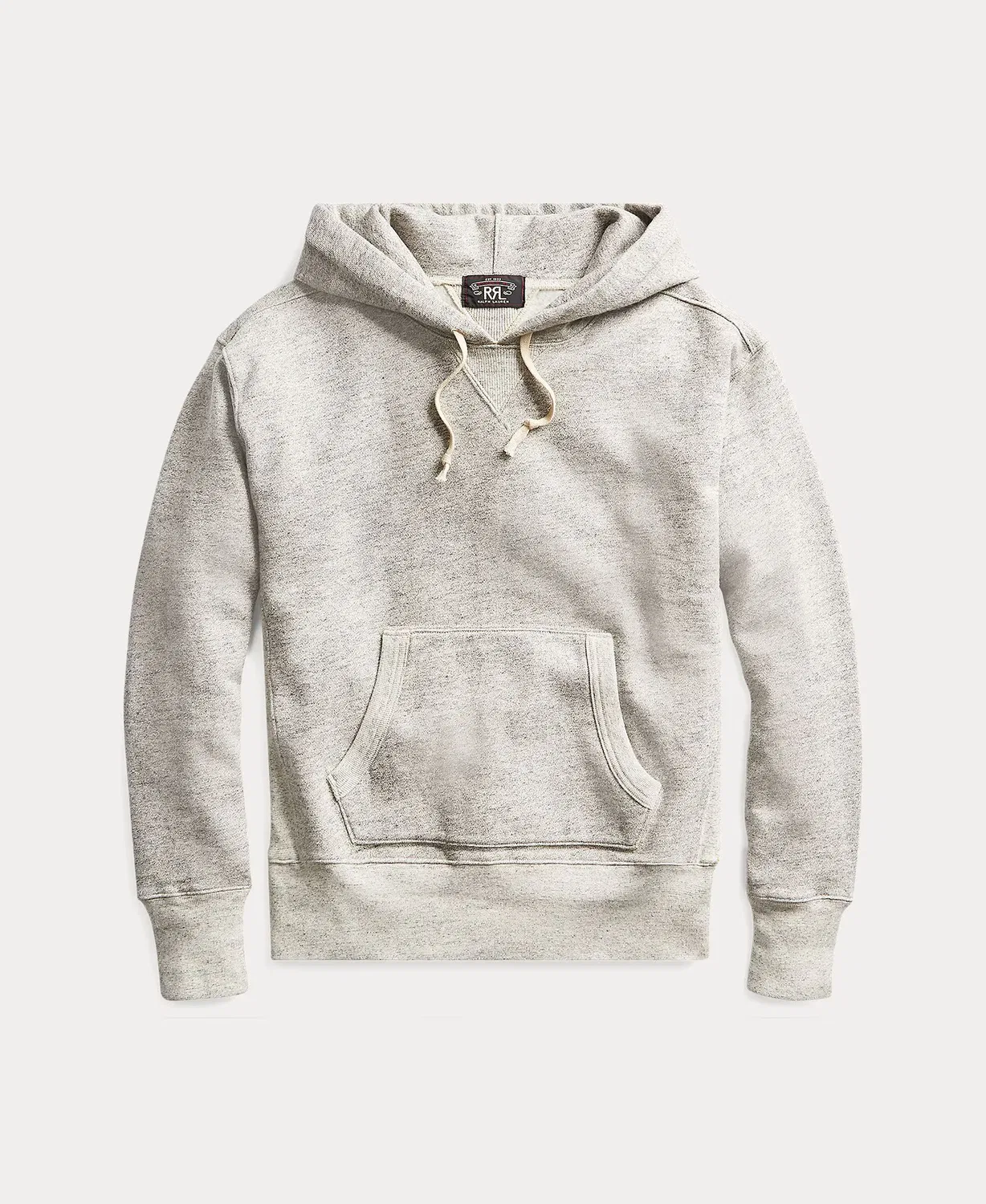 Мужская худи с капюшоном из флиса Double RL Polo Ralph Lauren, Светло-серый