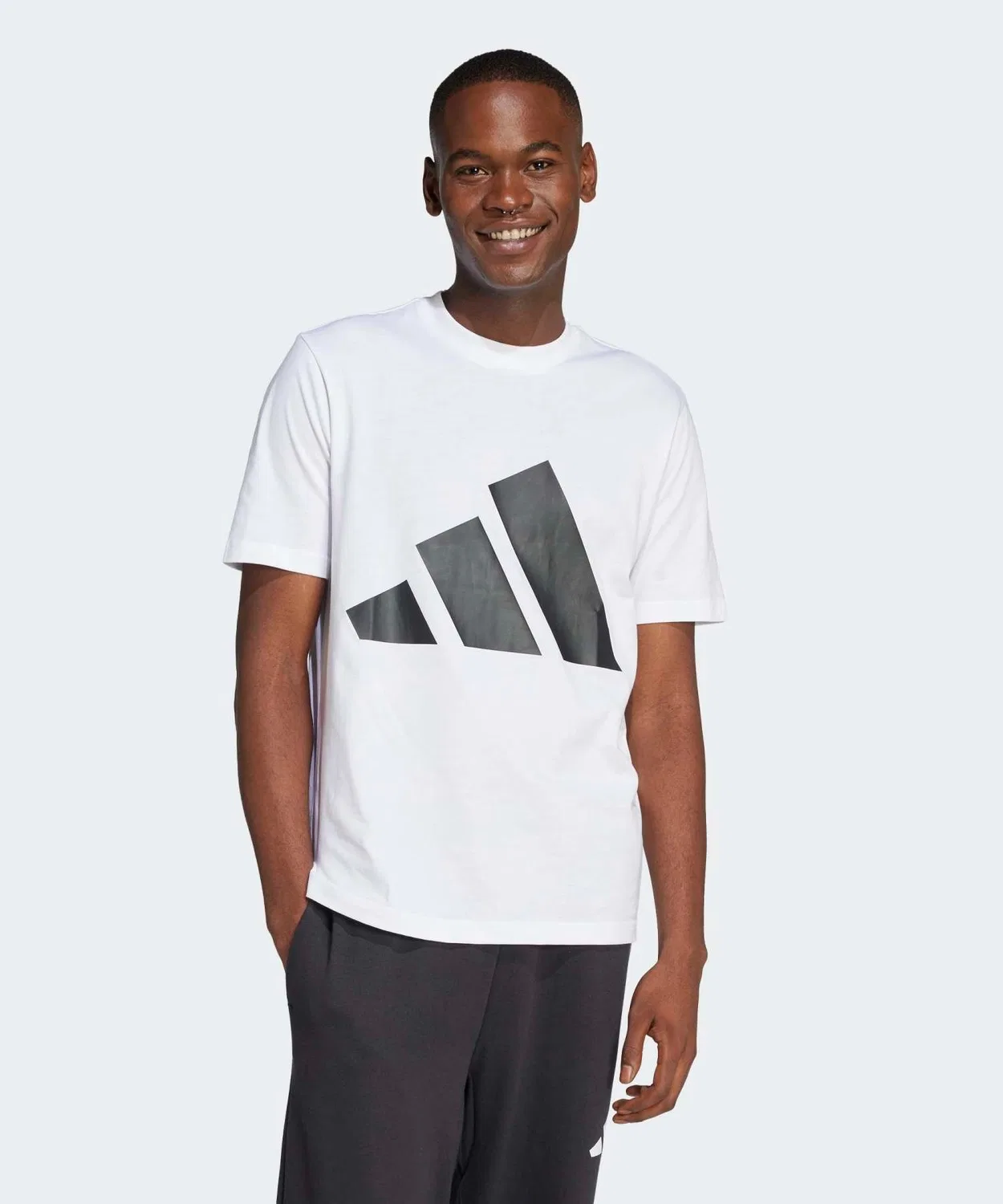 Мужская футболка с коротким рукавом с большим логотипом Essentials Big Logo Adidas, Белый/Черный