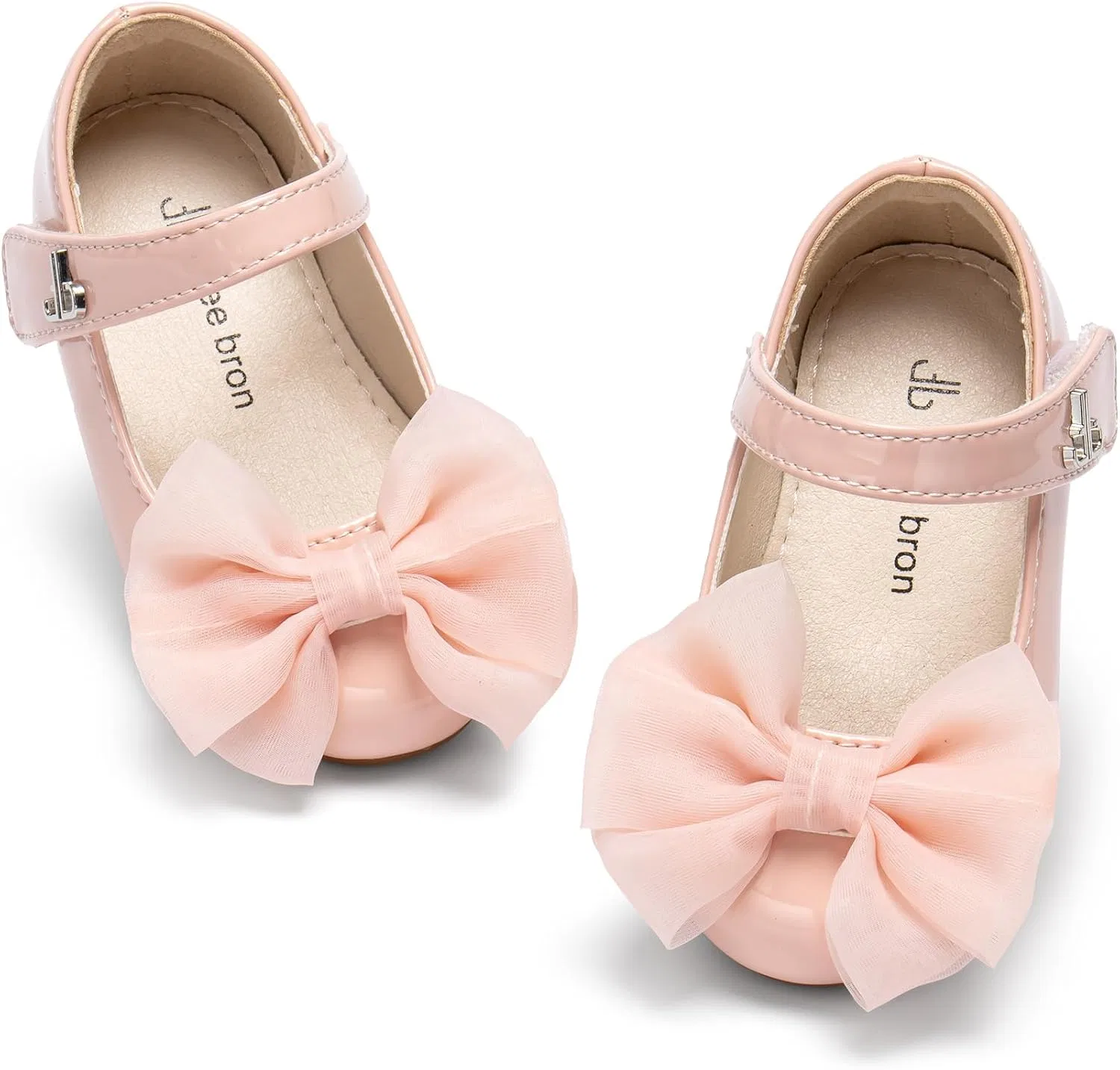 Детские балетки для девочек с бантом Mary Jane THEE BRON, Blush Nude