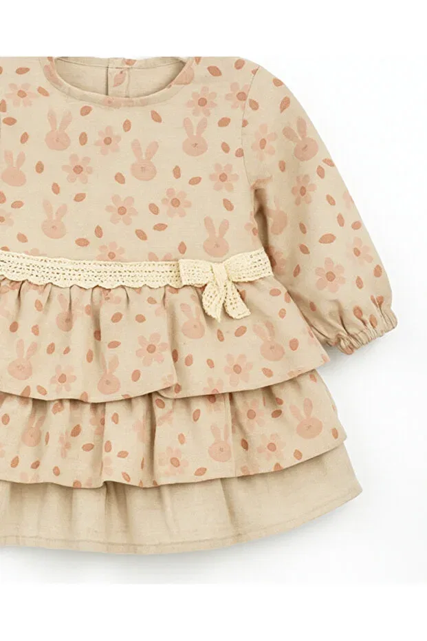 Детское платье-халат для девочек с цветочным принтом Fou Baby Flower Printed Robe Dress Generic Brands, Orange — фото 2