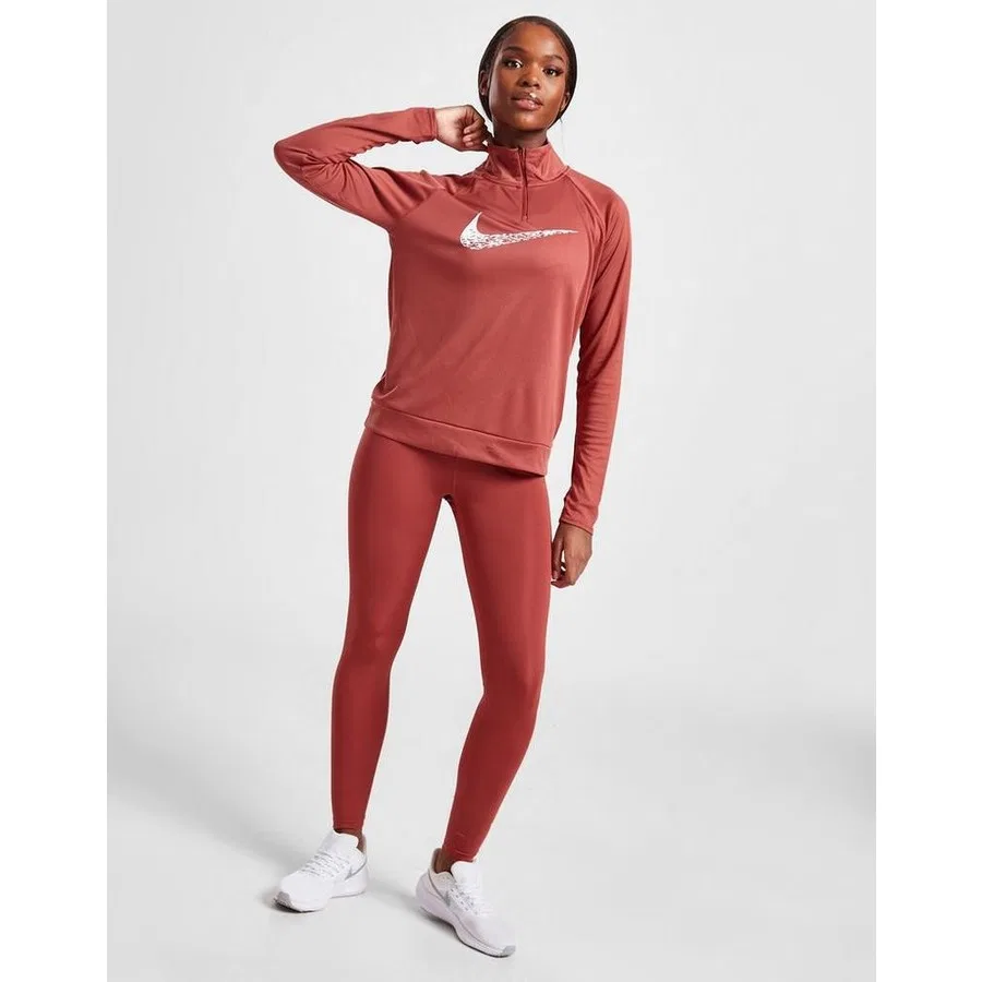 Женский спортивный лонгслив с 1/4 молнией Running Swoosh Nike, Терракотовый