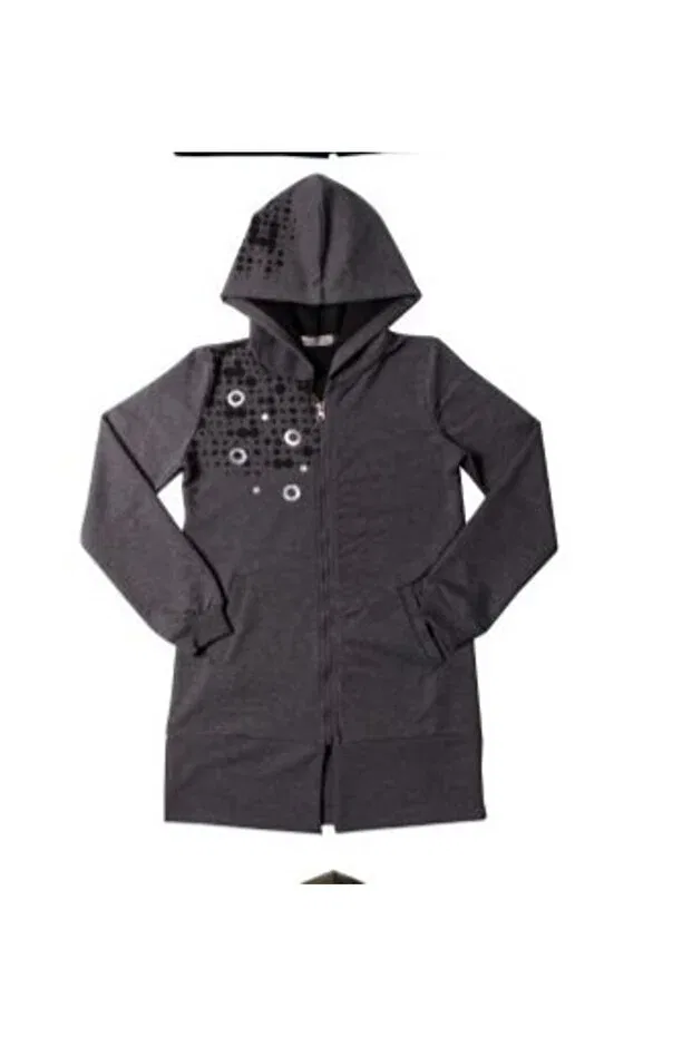 Детский кардиган для девочек с принтом You Luck Better Foil Printed Toontoy, Anthracite Melange