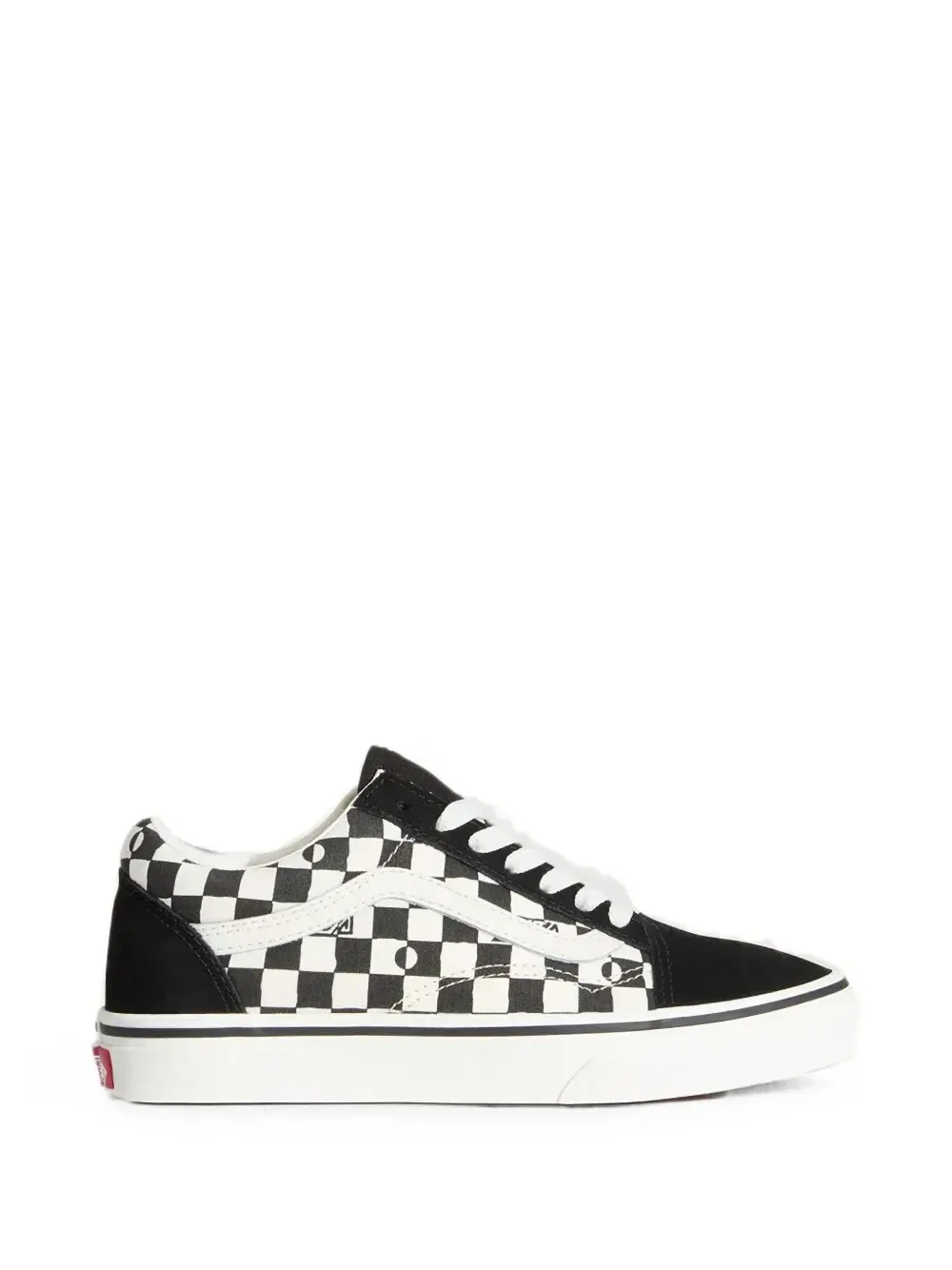 Олдскульные кроссовки в клетку Vans Kids, черный