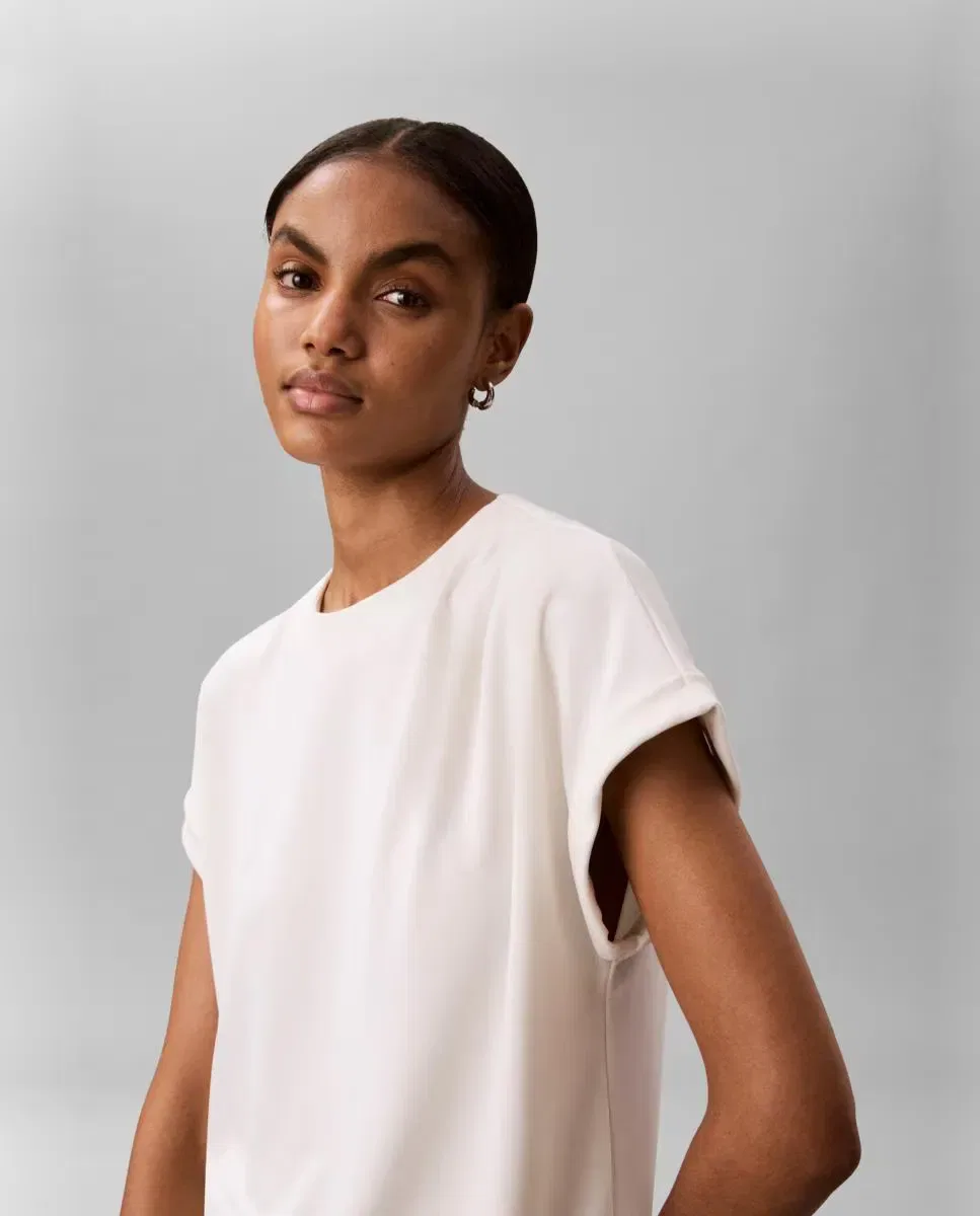 Женская футболка эластичная Calvin Klein, Blanco — фото 3