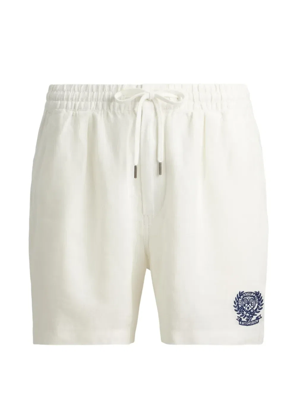 Льняные шорты с кулиской из коллаборации с Wimbledon Polo Ralph Lauren, белый