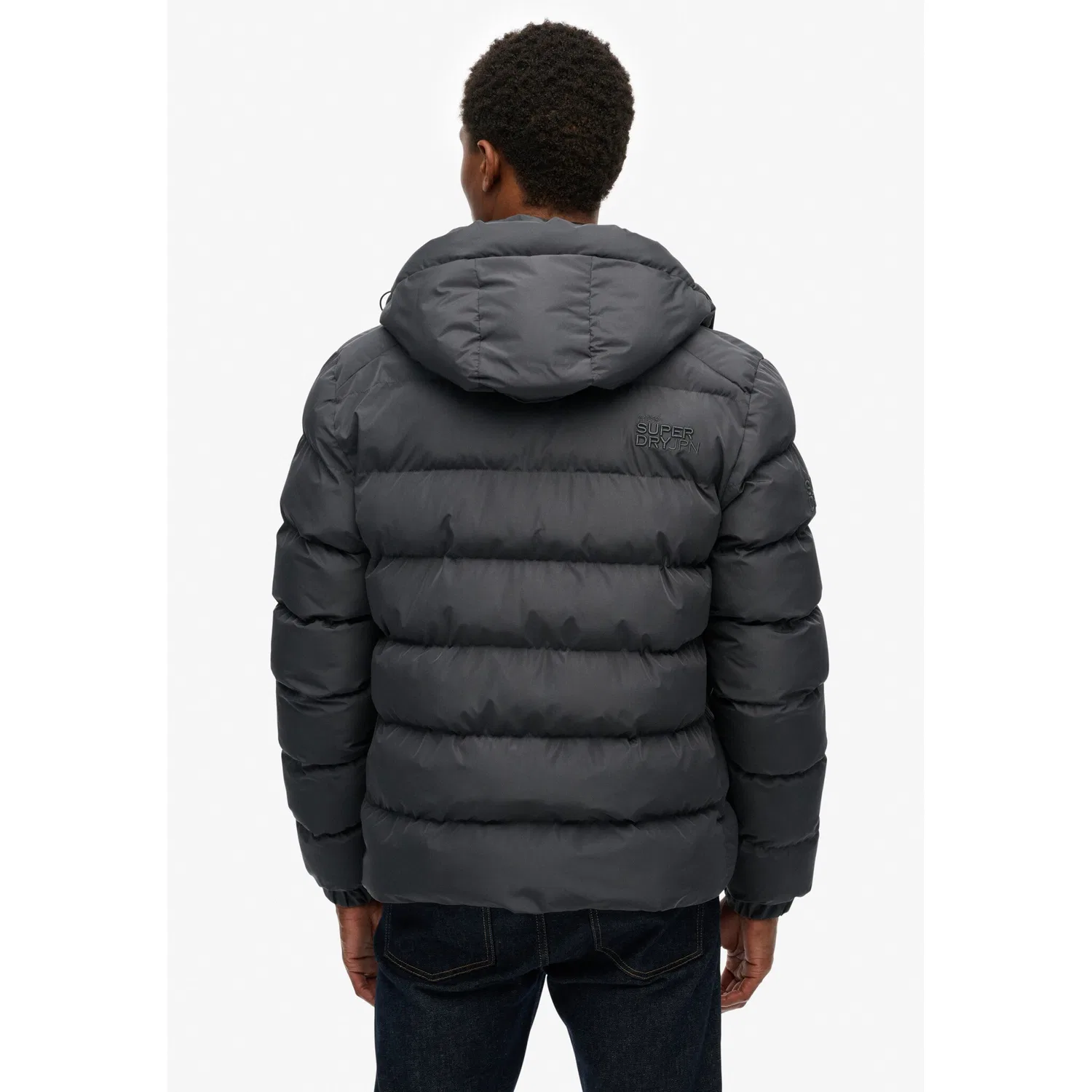 Мужская стеганая куртка с капюшоном Superdry, Ebony — фото 3