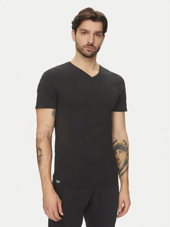 Комплект футболок slim fit Lacoste, черный — фото 2