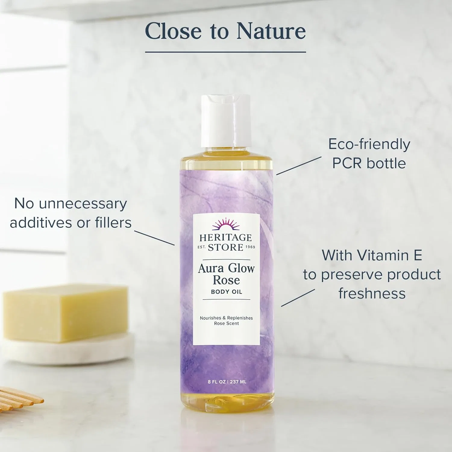 Масло для тела Radiant Skin Rose, HERITAGE STORE, 236.5 мл — фото 4
