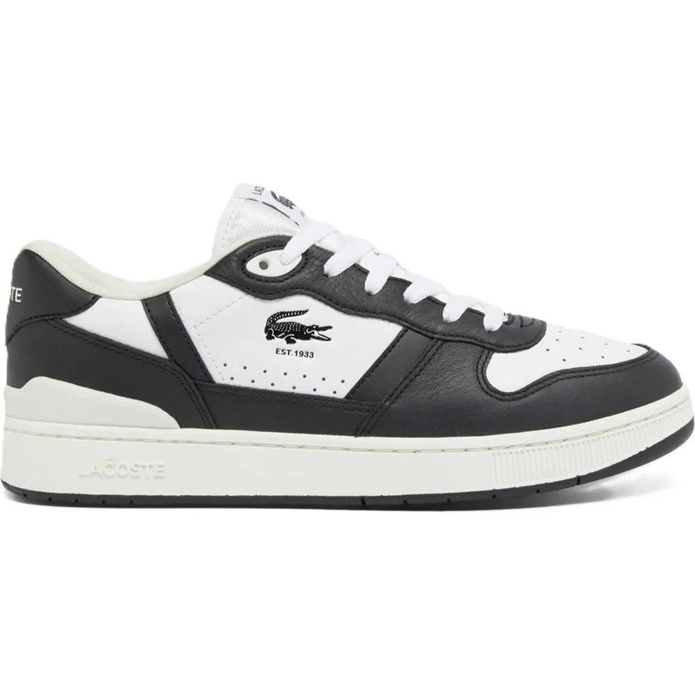 Детские кроссовки Lacoste T-Clip Set Leather из натуральной кожи, бело-черные